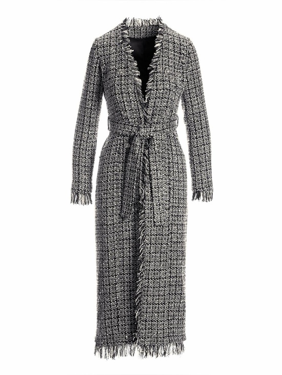 Boston Proper Jackets & Blazers - NWT Boston Proper Metallic Tweed Tie Waist Duster